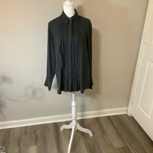 Banana Republic Charcoal Ruffle Blouse